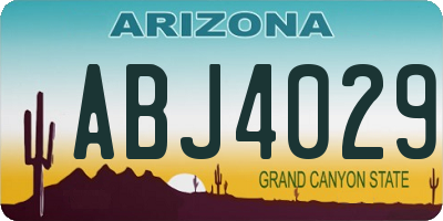 AZ license plate ABJ4029