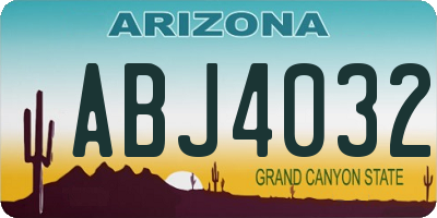 AZ license plate ABJ4032