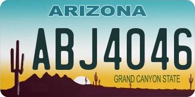 AZ license plate ABJ4046