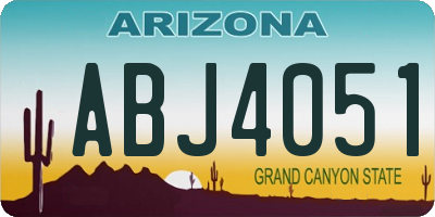 AZ license plate ABJ4051