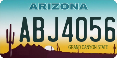 AZ license plate ABJ4056