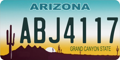 AZ license plate ABJ4117