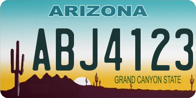 AZ license plate ABJ4123