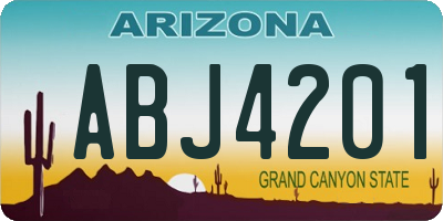 AZ license plate ABJ4201
