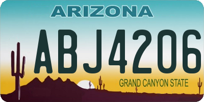 AZ license plate ABJ4206