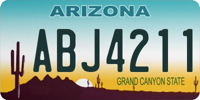 AZ license plate ABJ4211