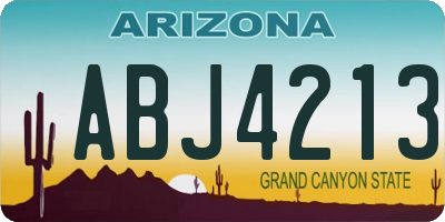 AZ license plate ABJ4213