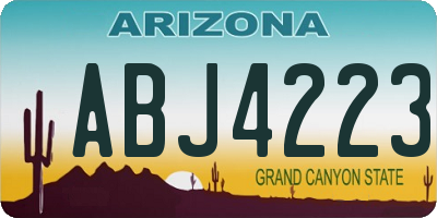 AZ license plate ABJ4223