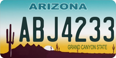 AZ license plate ABJ4233