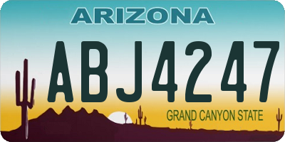 AZ license plate ABJ4247