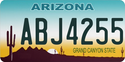 AZ license plate ABJ4255