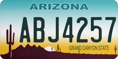 AZ license plate ABJ4257