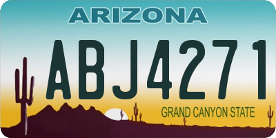 AZ license plate ABJ4271