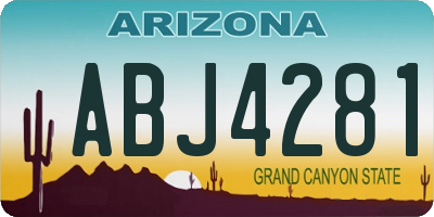 AZ license plate ABJ4281