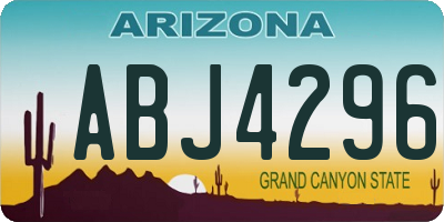 AZ license plate ABJ4296
