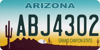 AZ license plate ABJ4302