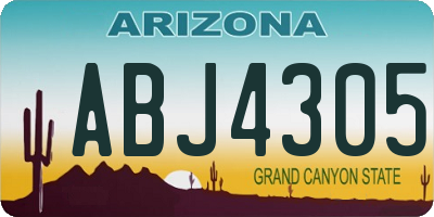 AZ license plate ABJ4305