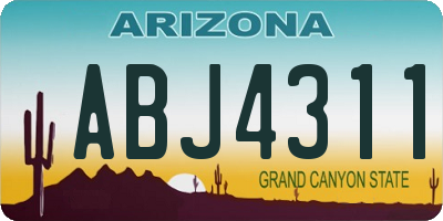 AZ license plate ABJ4311