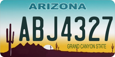 AZ license plate ABJ4327