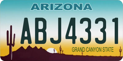 AZ license plate ABJ4331