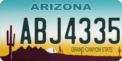 AZ license plate ABJ4335