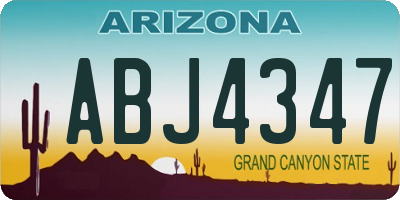 AZ license plate ABJ4347