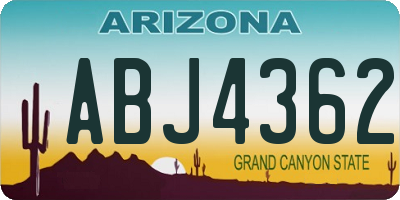 AZ license plate ABJ4362