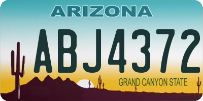 AZ license plate ABJ4372