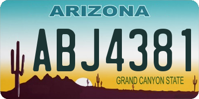 AZ license plate ABJ4381