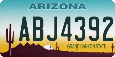 AZ license plate ABJ4392