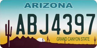 AZ license plate ABJ4397