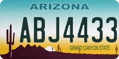 AZ license plate ABJ4433