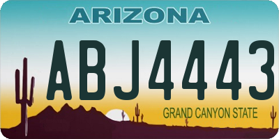 AZ license plate ABJ4443