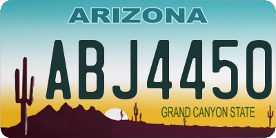 AZ license plate ABJ4450