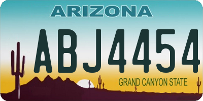 AZ license plate ABJ4454