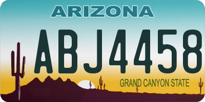 AZ license plate ABJ4458
