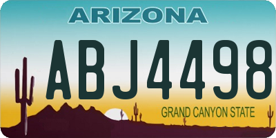 AZ license plate ABJ4498