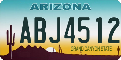 AZ license plate ABJ4512