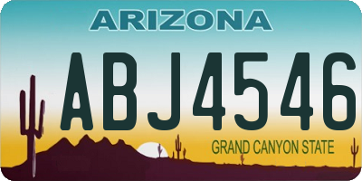 AZ license plate ABJ4546
