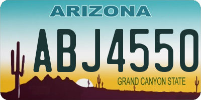 AZ license plate ABJ4550