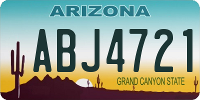 AZ license plate ABJ4721