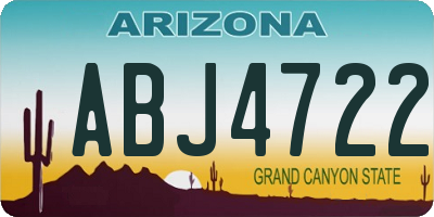 AZ license plate ABJ4722