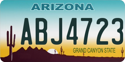 AZ license plate ABJ4723