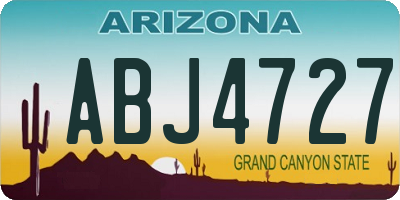AZ license plate ABJ4727