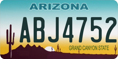 AZ license plate ABJ4752