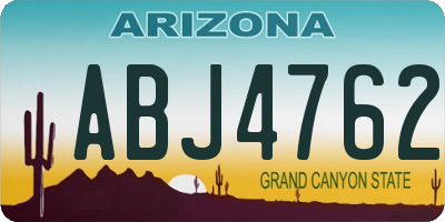 AZ license plate ABJ4762
