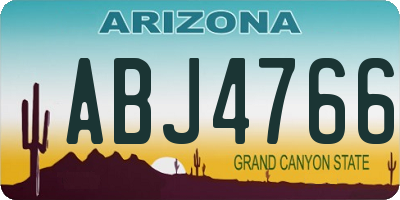 AZ license plate ABJ4766
