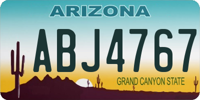 AZ license plate ABJ4767