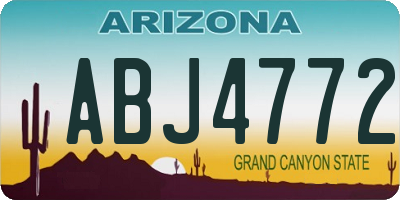 AZ license plate ABJ4772