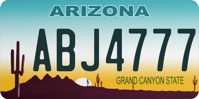 AZ license plate ABJ4777